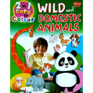 2 in 1 Copy to Colour- Wild and Domestic Animals